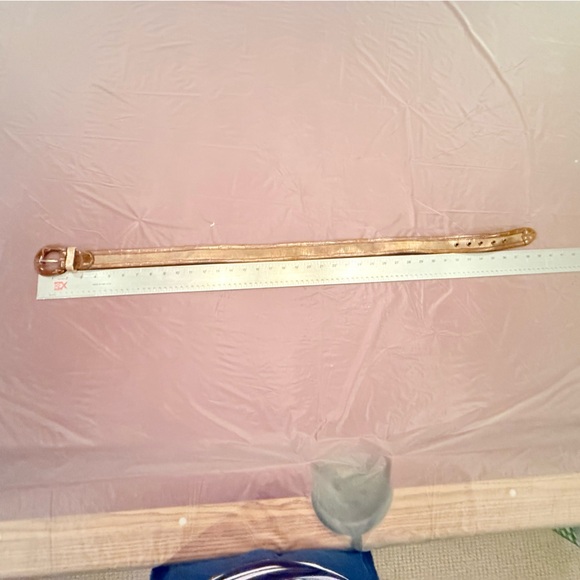 Vintage Anne Klein Brown Leather Gold Mesh 1.5” Belt Size Large - Picture 6 of 8